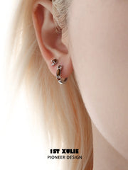 1ST XULIE Jewelry "Stone Age" Detachable Gemstone Drop Earrings in Platinum Plated - Clasp Detail