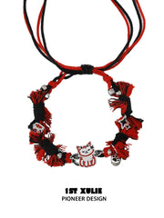1ST XULIE Jewelry "DEMON CUTIES" Devil Kitten & Puppy Charm Bracelet in Platinum Plated Brass - Angle View 2