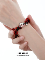 1ST XULIE Jewelry "DEMON CUTIES" Devil Kitten & Puppy Charm Bracelet in Platinum Plated Brass - Clasp Detail