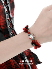 1ST XULIE Jewelry "DEMON CUTIES" Devil Kitten & Puppy Charm Bracelet in Platinum Plated Brass - Kitten Charm Detail