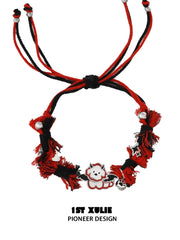 1ST XULIE Jewelry "DEMON CUTIES" Devil Kitten & Puppy Charm Bracelet in Platinum Plated Brass - Lifestyle Shot