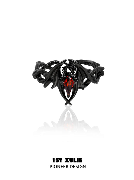 1ST XULIE Jewelry "Infernal Dragon Relic" Dragon Bone Ring in 925 Sterling Silver - Back View