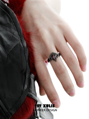 1ST XULIE Jewelry "Infernal Dragon Relic" Dragon Bone Ring in 925 Sterling Silver - Product View