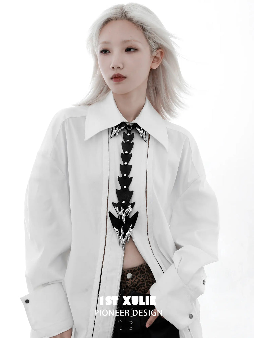 1ST XULIE Jewelry "Infernal Dragon Relic" Dragon Bone Tie in Platinum Plated - Packaging View