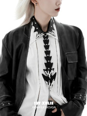 1ST XULIE Jewelry "Infernal Dragon Relic" Dragon Bone Tie in Platinum Plated - Side View