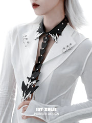 1ST XULIE Jewelry "Infernal Dragon Relic" Dragon Bone Tie in Platinum Plated - Texture