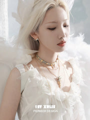 1ST XULIE "DREAM HORSE" Mythical Dream Horse Unicorn Stud Earrings in 18K Gold & Platinum Plating - Texture Detail