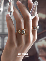 1ST XULIE "DREAM HORSE" Dreaming Unicorn Adjustable Statement Ring in 925 Sterling Silver - Angle View
