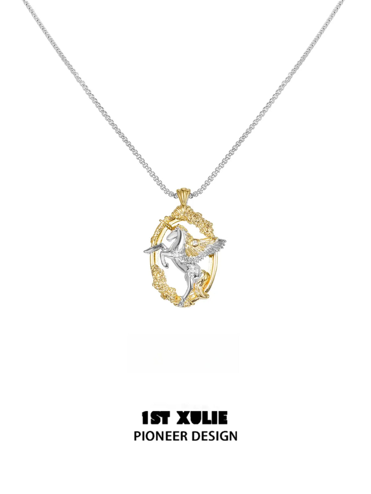 1ST XULIE "DREAM HORSE" Dreamy Unicorn Necklace in 18K Gold and Platinum Plated - Packaging View