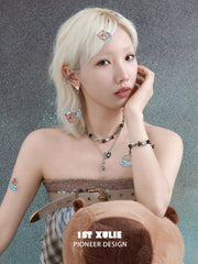 1ST XULIE Jewelry "POUR-OVER CAPYBARA" Enamel Capybara Charm Bracelet in Jeweler's Brass - Product View