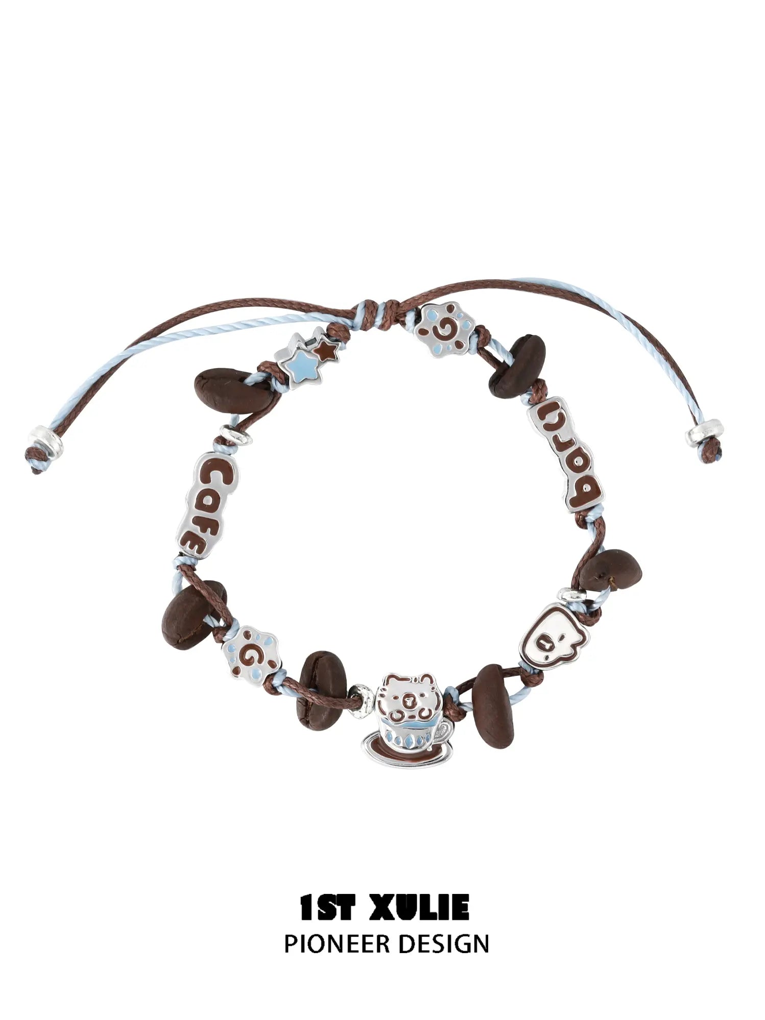 1ST XULIE Jewelry "POUR-OVER CAPYBARA" Enamel Capybara Charm Bracelet in Jeweler's Brass - Texture Detail