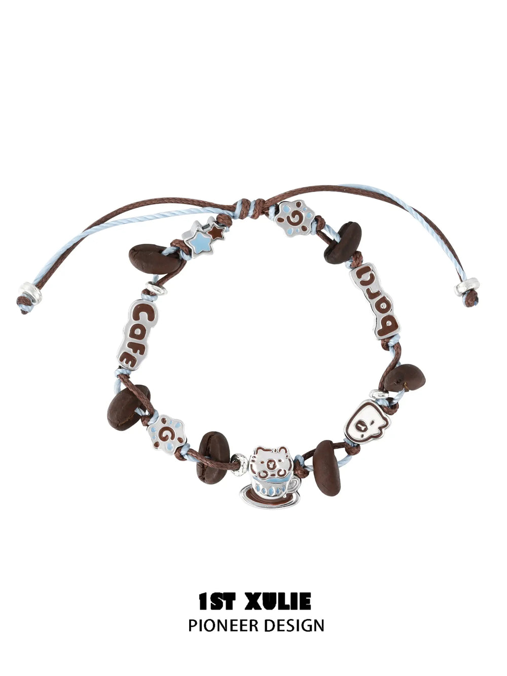 1ST XULIE Jewelry "POUR-OVER CAPYBARA" Enamel Capybara Charm Bracelet in Jeweler's Brass - Texture Detail