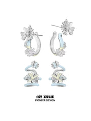 "DAISY" Hand-painted Enamel Daisy Drop Hoop Earrings - Image 12