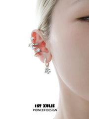 1ST XULIE Jewelry "DAISY" Hand-painted Enamel Daisy Drop Hoop Earrings - Size Comparison