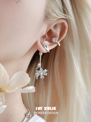 1ST XULIE Jewelry "DAISY" Enamel Floral Drop Earrings - Lifestyle Shot
