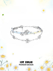 1ST XULIE Jewelry "DAISY" Enamel Gentle Daisy Bangle - On Model
