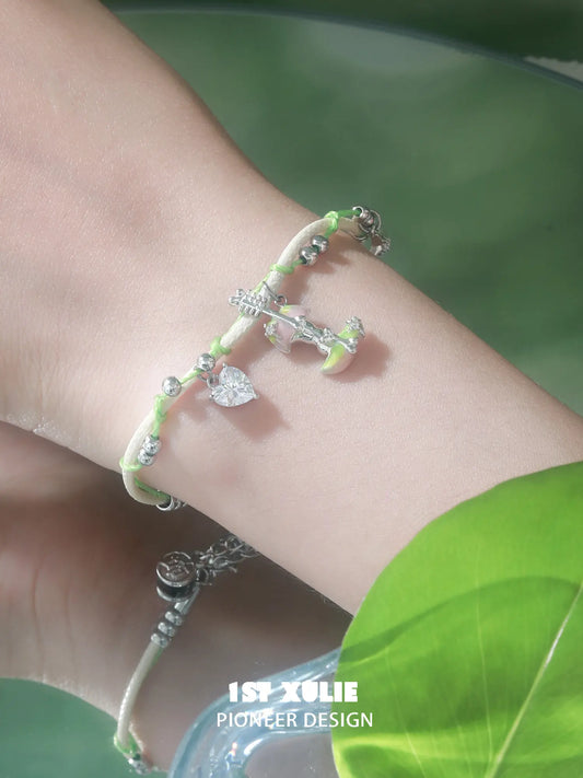 1ST XULIE Jewelry "Cuties' Appleland" Enamel Green Apple Bracelet - Product View