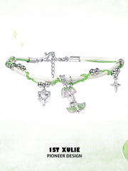 1ST XULIE Jewelry "Cuties' Appleland" Enamel Green Apple Bracelet - Side View