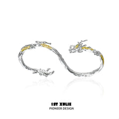 1ST XULIE "Loong" Adjustable Flowing Dragon Open Ring in 925 Sterling Silver - Product View