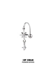 1ST XULIE Jewelry "Star Trails" Four-Pointed Star Hook Earrings in 925 Sterling Silver - Packaging View