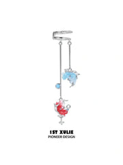 1ST XULIE Jewelry "THE SEA" Goldfish Tassel Dangle Ear Cuffs - Size Comparison