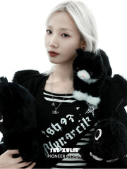 1ST XULIE "Ghosts" Gothic Black Cat Pendant Choker Necklace in Platinum Plated Brass - Packaging View