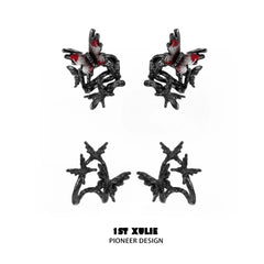1ST XULIE "Butterfly Wasteland" Gothic Butterfly Ear Cuffs in Black Platinum Plating - Collection View