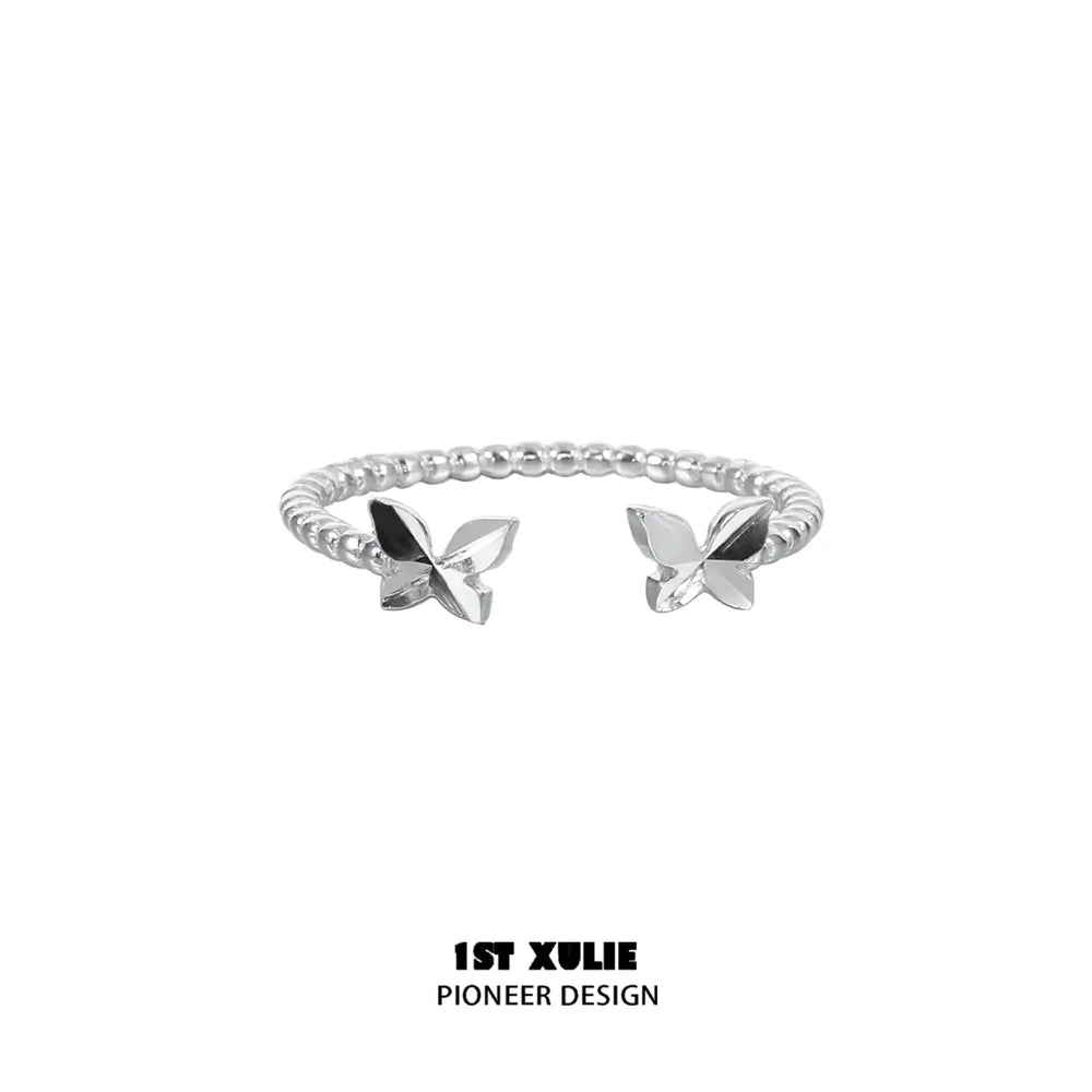 1ST XULIE "Whiterfly" Gothic Butterfly Rings Set in 925 Sterling Silver - Detail Shot