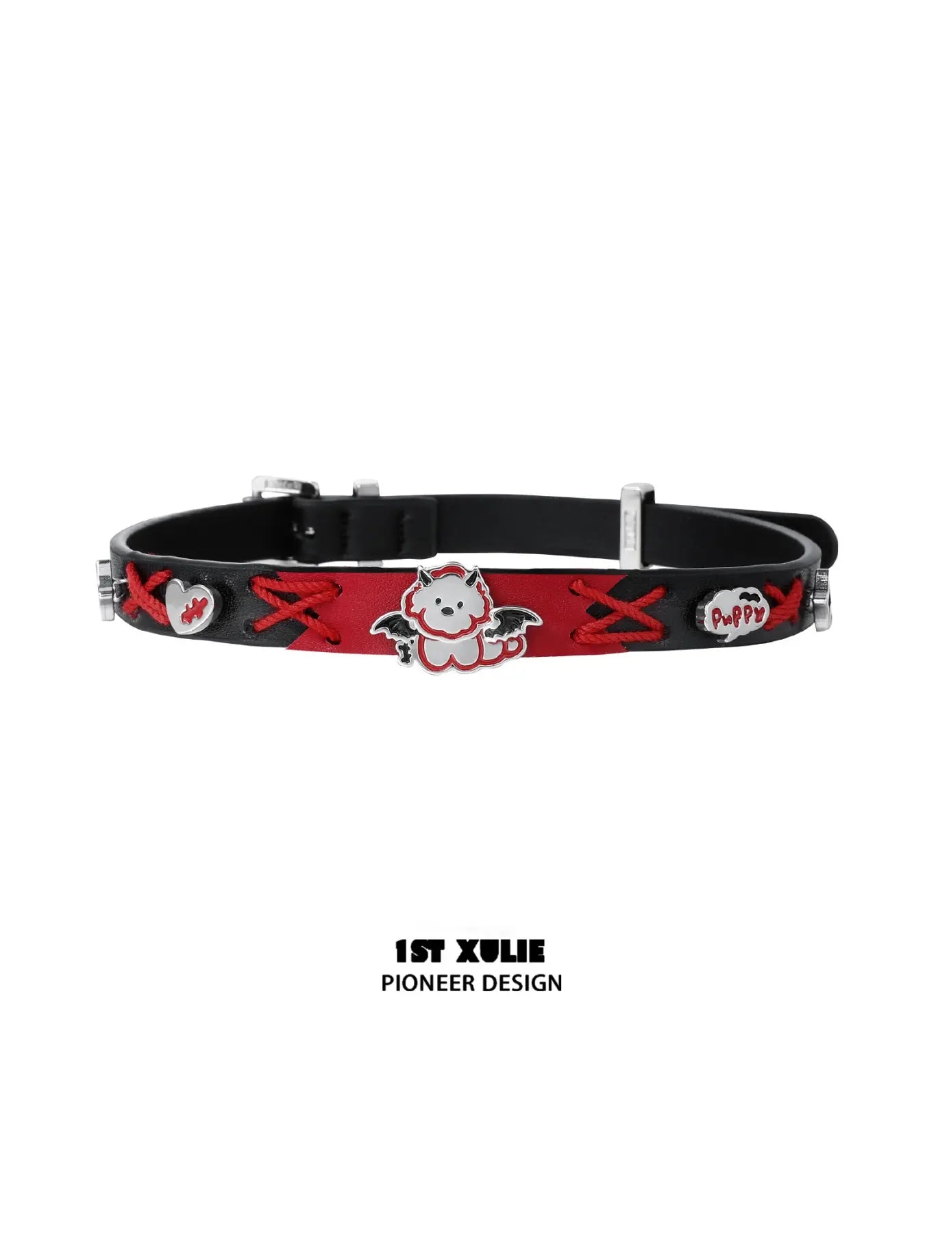 "DEMON CUTIES" Rhodium Plated Gothic Devil Puppy Pendant Necklace, Statement Choker - Image 12