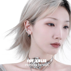 1ST XULIE "Taboo Rose" Gothic Rose Pendant Ear Clips in Platinum Plated - Packaging View