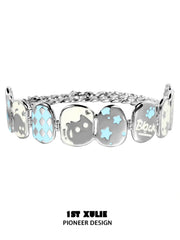 1ST XULIE "Ghosts" Gothic Statement Black Cat Choker Necklace in Platinum Plated - Lifestyle Shot