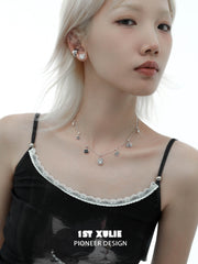 1ST XULIE "Graffiti Kitten" Minimalist Stylized Cat Pendant Necklace in 925 Sterling Silver - Clasp Detail