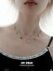 1ST XULIE "Graffiti Kitten" Minimalist Stylized Cat Pendant Necklace in 925 Sterling Silver - Lifestyle Shot
