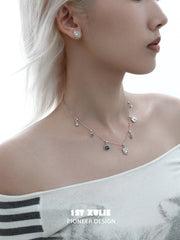 1ST XULIE "Graffiti Kitten" Minimalist Stylized Cat Pendant Necklace in 925 Sterling Silver - Size Comparison
