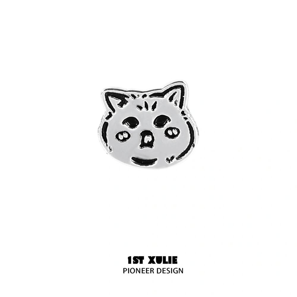1ST XULIE "Graffiti Kitten" Cute Colorful Stud Earrings in 925 Sterling Silver - Packaging View