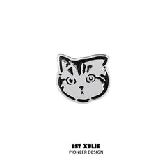 1ST XULIE "Graffiti Kitten" Cute Colorful Stud Earrings in 925 Sterling Silver - Product View 2