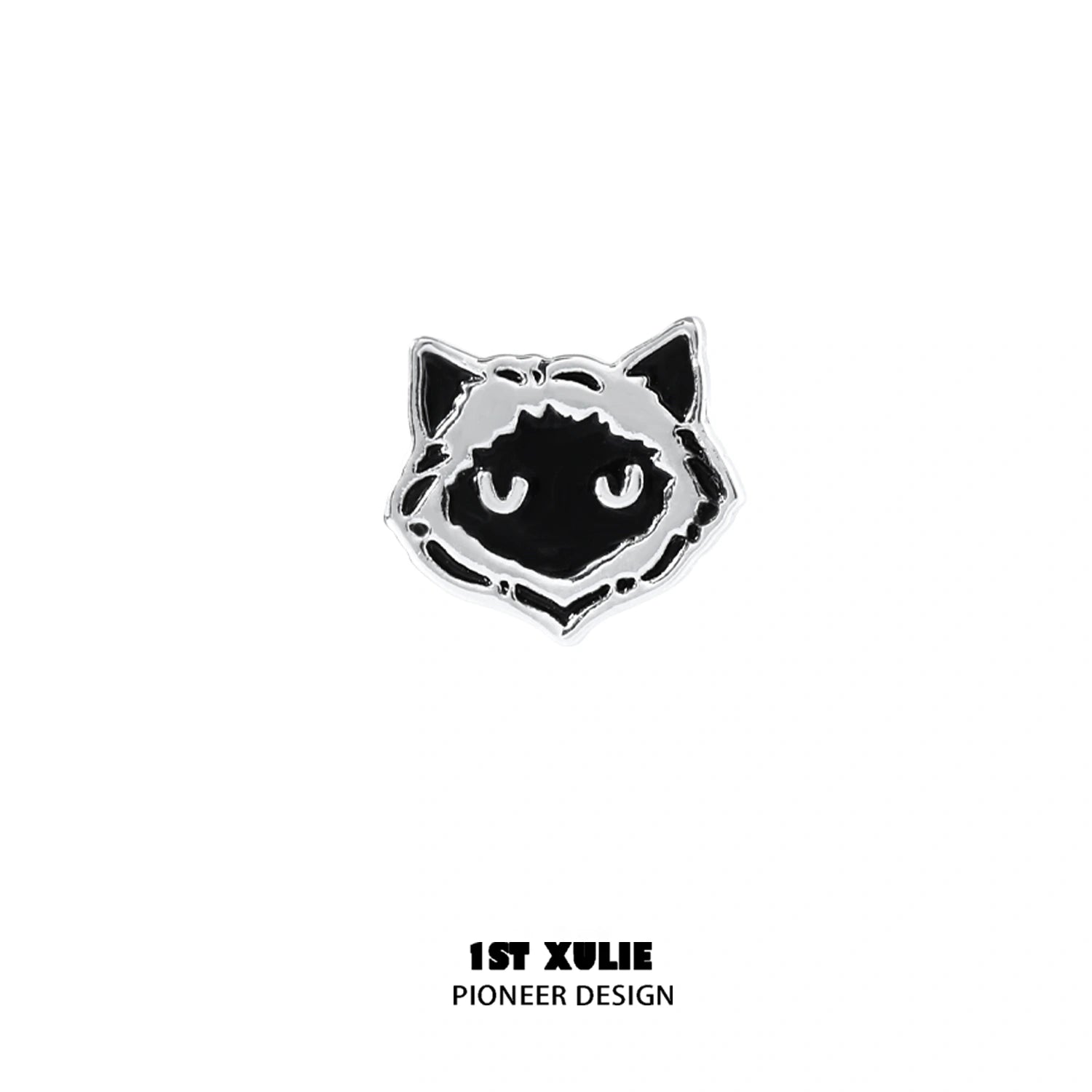 1ST XULIE "Graffiti Kitten" Cute Colorful Stud Earrings in 925 Sterling Silver - Size Comparison