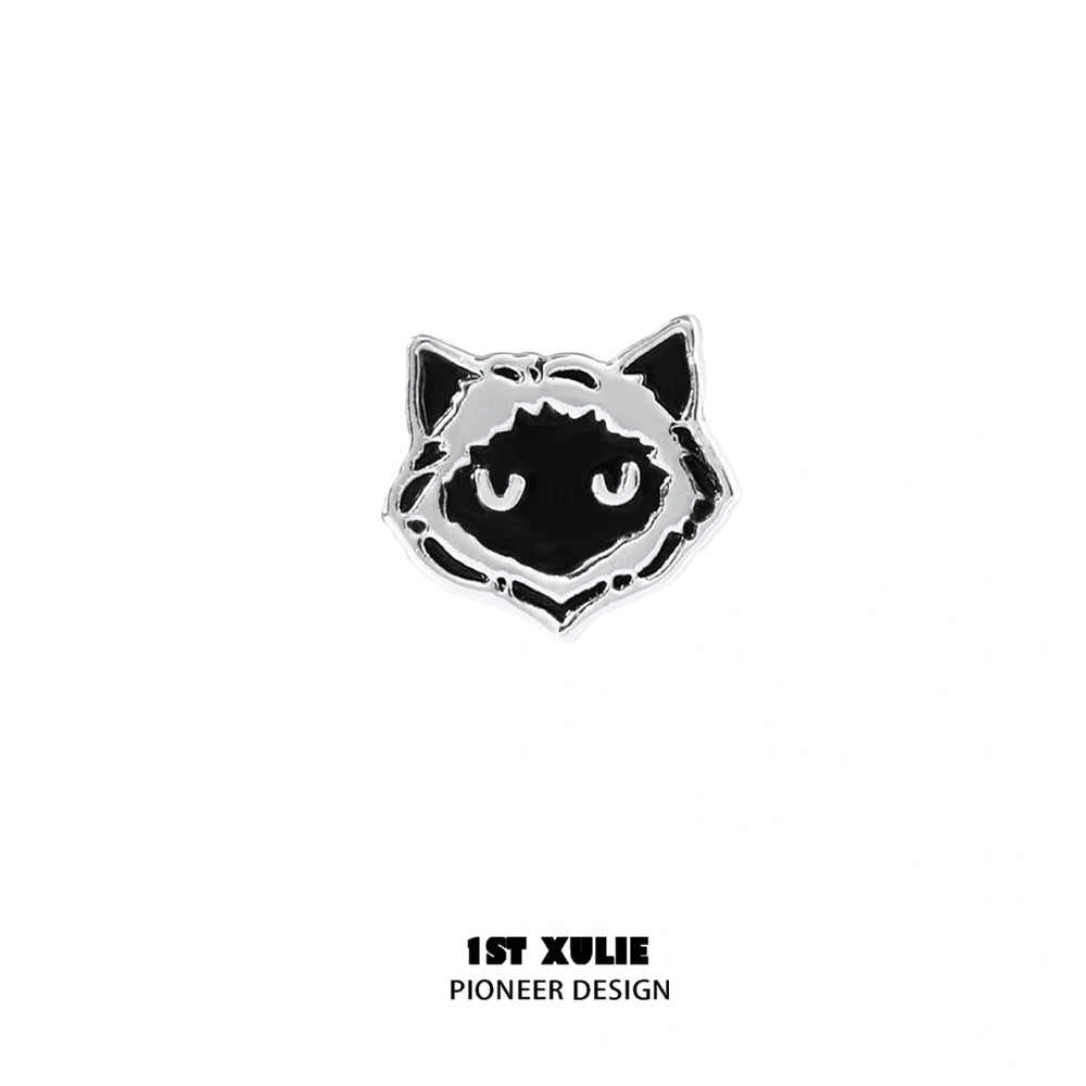 1ST XULIE "Graffiti Kitten" Cute Colorful Stud Earrings in 925 Sterling Silver - Size Comparison
