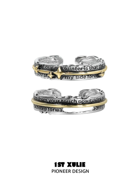 1ST XULIE Jewelry "Immortal Lover" Guiding Light Starburst Ring in 925 Sterling Silver - Angle 1