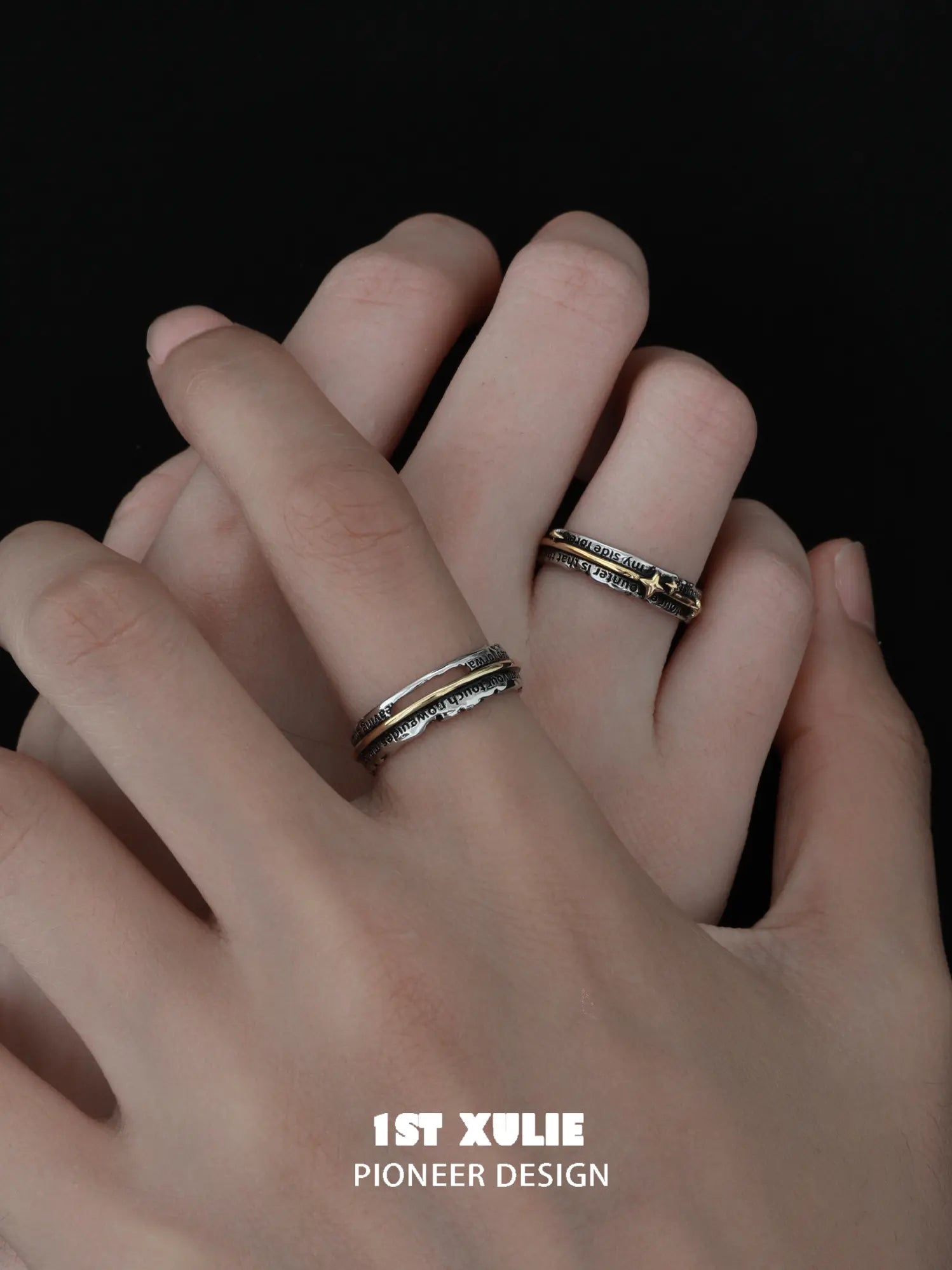 1ST XULIE Jewelry "Immortal Lover" Guiding Light Starburst Ring in 925 Sterling Silver - Angle 2