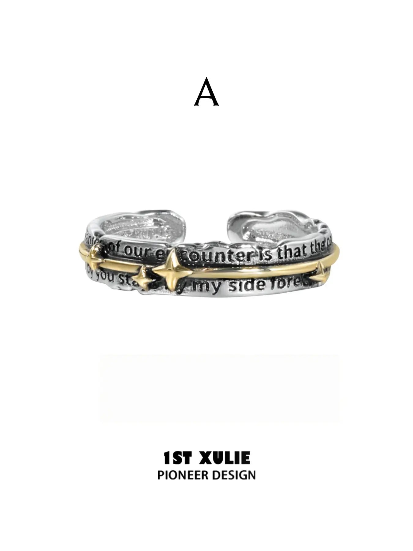 1ST XULIE Jewelry "Immortal Lover" Guiding Light Starburst Ring in 925 Sterling Silver - Size Comparison