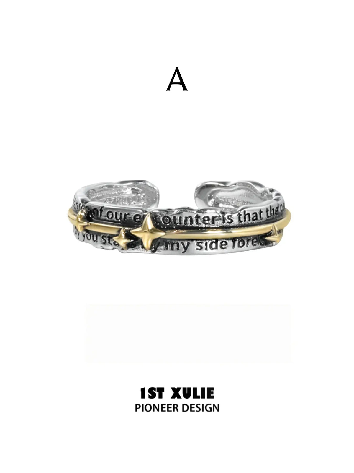 1ST XULIE Jewelry "Immortal Lover" Guiding Light Starburst Ring in 925 Sterling Silver - Size Comparison