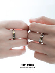 1ST XULIE Jewelry "Immortal Lover" Guiding Light Starburst Ring in 925 Sterling Silver - Texture Detail