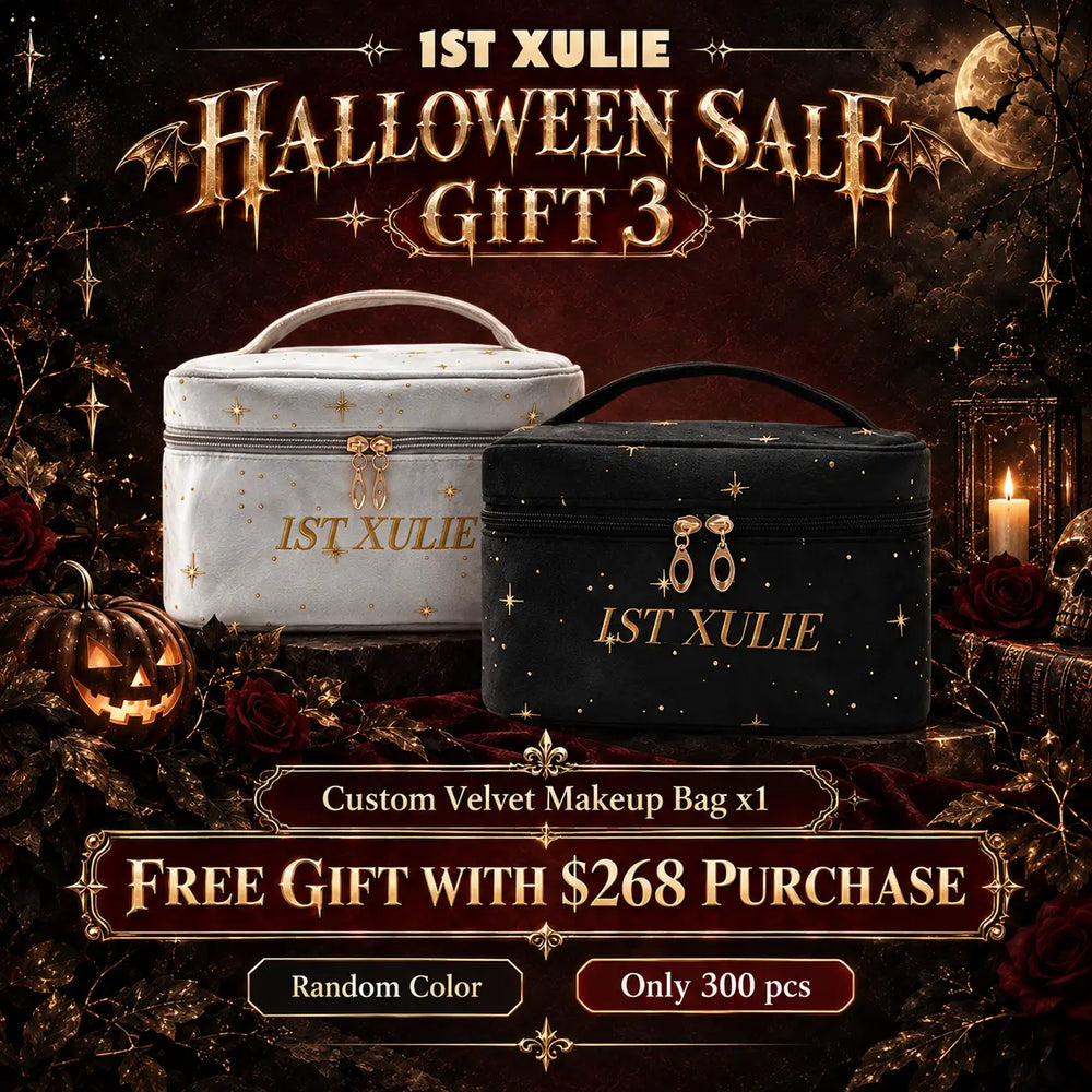 Halloween Sale Gift 3: one custom velvet makeup bag free with a $268 purchase; random color; 300 pieces.