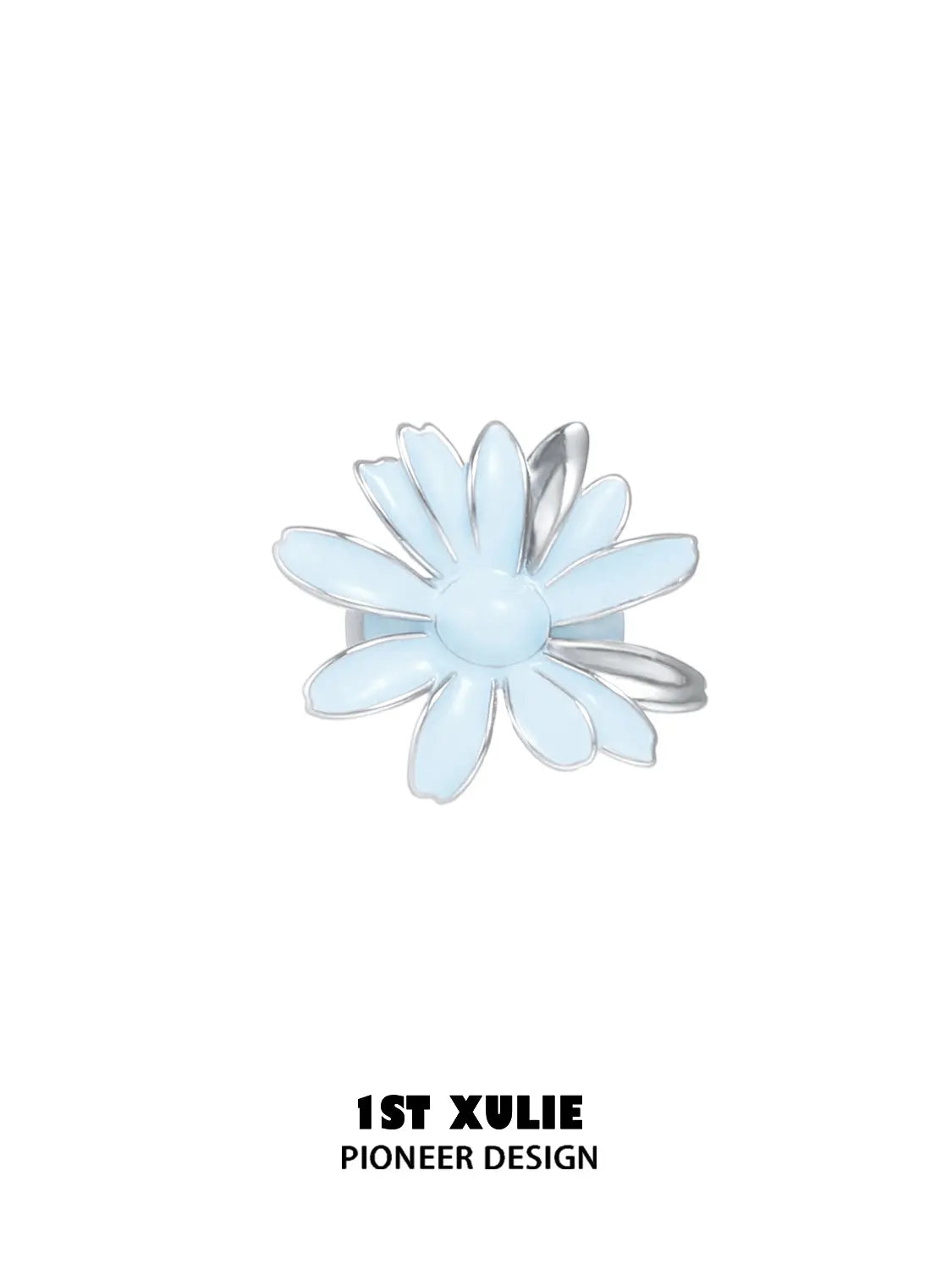 1ST XULIE Jewelry "DAISY" Hand-Painted Daisy Hair Cuff in Enamel - Back View