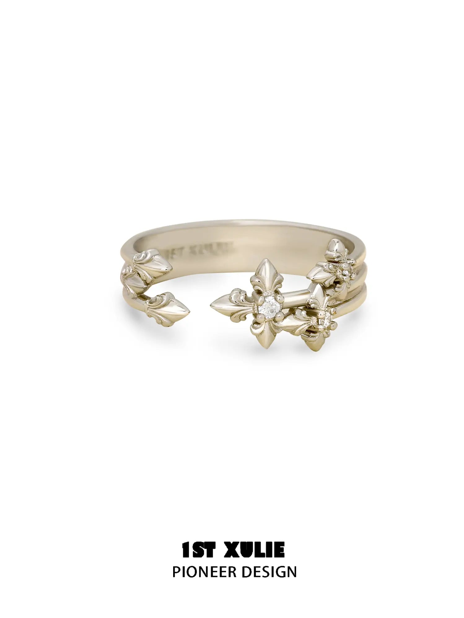 1ST XULIE Jewelry "Bastet" Elegant Statement Iris Adjustable Ring in 18K Gold Plated - Lifestyle Shot