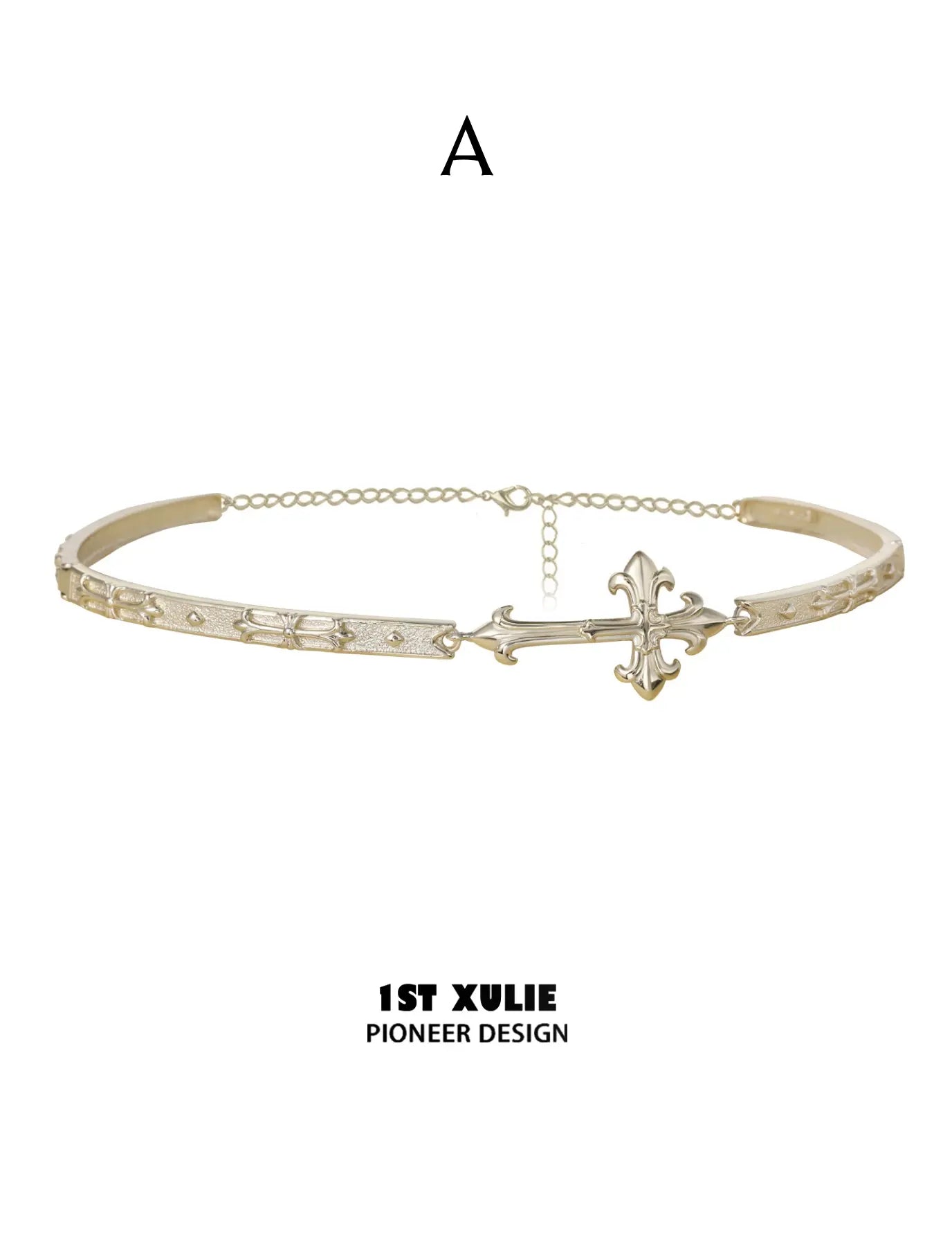 1ST XULIE Jewelry "Bastet" Iris Cross Pendant Necklace in 18K Gold Plated Brass - Packaging View