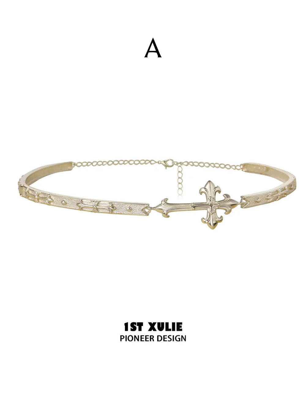 1ST XULIE Jewelry "Bastet" Iris Cross Pendant Necklace in 18K Gold Plated Brass - Packaging View
