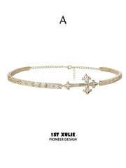 1ST XULIE Jewelry "Bastet" Iris Cross Pendant Necklace in 18K Gold Plated Brass - Packaging View
