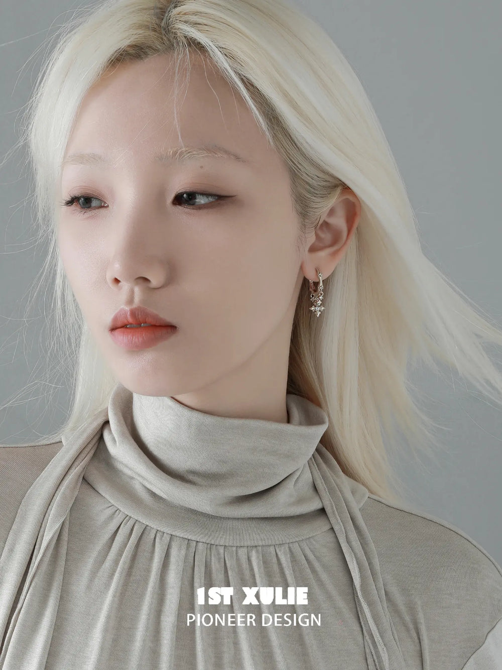 1ST XULIE Jewelry "Bastet" Iris Fringe Drop Dangle Hoop Earrings - Product View